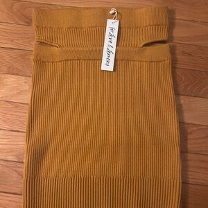 NWT For Love and Lemons Maggie Ribbed Cutout Skirt